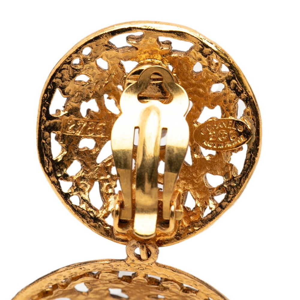 CHANEL Vintage Gold Logo Earrings - Picture 3 of 3